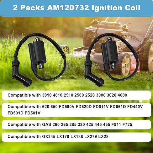 2PCS AM120732 Ignition Coil Compatible with Mule 3010 4010 2510 2500 KAF 620 650 FD590V FD620D FD501D GAS 285 320 425 445 455 F911, Replaces 21121-2083 21121-2064 21121-2092 21121-0029 Vulcan Coil in Saudi Arabia