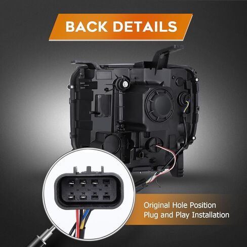 Headlight Fit 2014-2015 for Sierra 1500, 2015-2019 for Sierra 2500 HD, 2015-2019 for Sierra 3500 HD Chrome Housing Clear Reflector Pair Headlight Assembly 23130715 in Kuwait