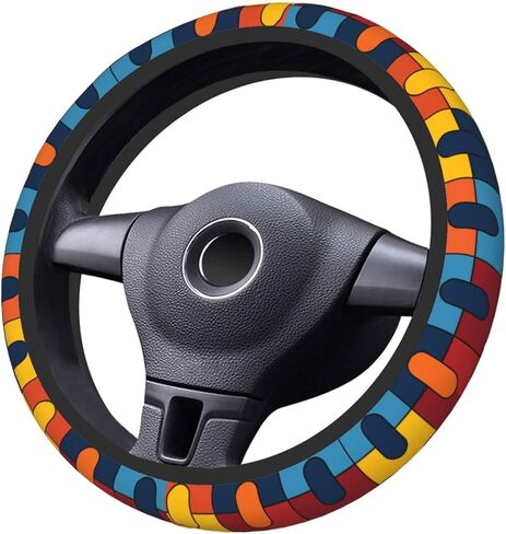 Autism Awareness Puzzle 15 Inch Universal Steering Wheel Covers, Anti Slip Sweat Absorption Elasticity Car Accessories Steering Wheel Protector,Applicable to All Cars in Kuwait