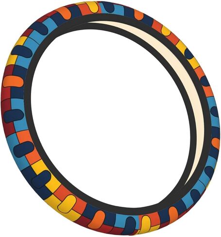 Autism Awareness Puzzle 15 Inch Universal Steering Wheel Covers, Anti Slip Sweat Absorption Elasticity Car Accessories Steering Wheel Protector,Applicable to All Cars in Kuwait