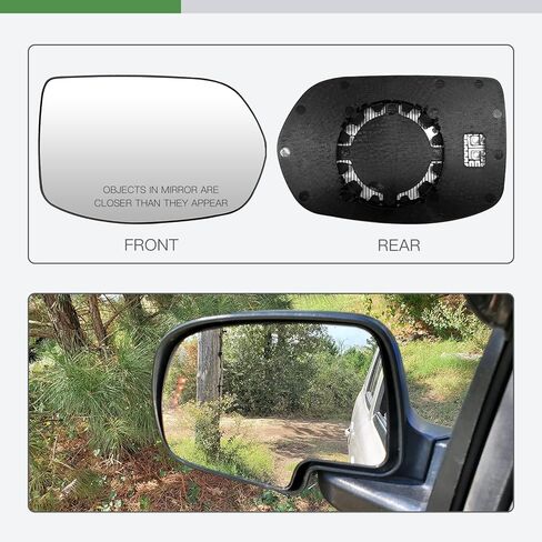 SCITOO Side View Mirror Glass Passenger Right Side Fit For 2007-2011 For HONDA CR-V W/HEATED Chrome Convex Replacement Exterior Mirror Glass in Kuwait