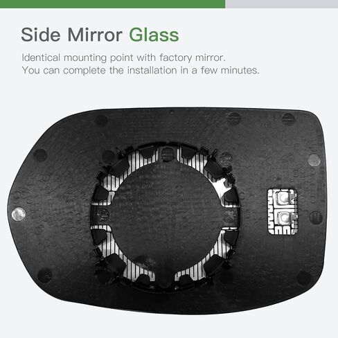SCITOO Side View Mirror Glass Passenger Right Side Fit For 2007-2011 For HONDA CR-V W/HEATED Chrome Convex Replacement Exterior Mirror Glass in Kuwait