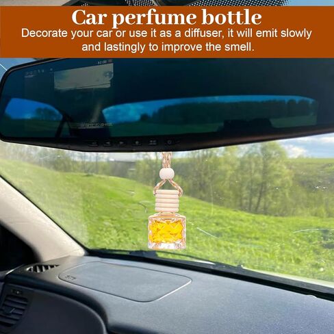 50 Pcs Hanging Car Diffuser Bottle Bulk Empty Clear Glass Perfume Bottles Air Freshener Pendant for Essential Oils Fragrance Aromatherapy Car Interior in Kuwait