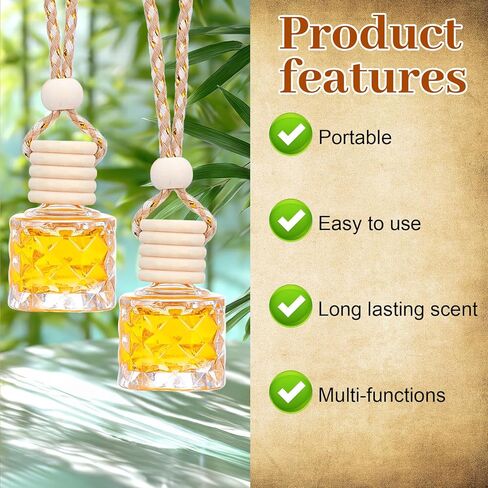 50 Pcs Hanging Car Diffuser Bottle Bulk Empty Clear Glass Perfume Bottles Air Freshener Pendant for Essential Oils Fragrance Aromatherapy Car Interior in Kuwait