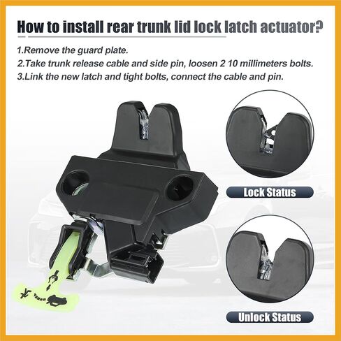 Rear Door Liftgate Tailgate Lock Trunk Latch Actuator Assembly for Toyota Corolla 2009-2013 Replace of 64600-02040 6460002040 Luggage Compartment Lock Replacement in Kuwait