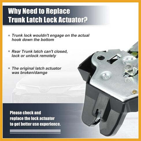 Rear Door Liftgate Tailgate Lock Trunk Latch Actuator Assembly for Toyota Corolla 2009-2013 Replace of 64600-02040 6460002040 Luggage Compartment Lock Replacement in Kuwait