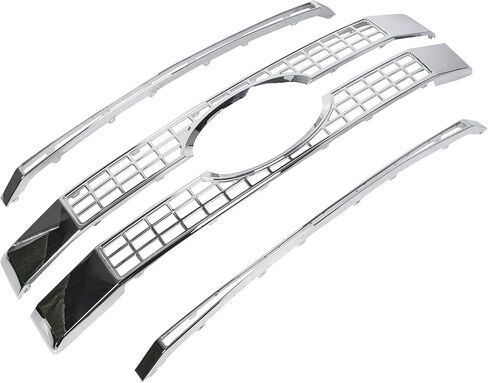 ALMULOO Front Bumper Grille Grill Compatible with 2017-2019 Ford F250 F350 F450 F550 Super Duty Platinum Style Chrome Grill Overlay Cover in Kuwait