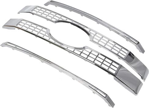 ALMULOO Front Bumper Grille Grill Compatible with 2017-2019 Ford F250 F350 F450 F550 Super Duty Platinum Style Chrome Grill Overlay Cover in Kuwait