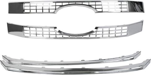 ALMULOO Front Bumper Grille Grill Compatible with 2017-2019 Ford F250 F350 F450 F550 Super Duty Platinum Style Chrome Grill Overlay Cover in Kuwait