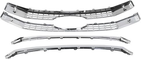 ALMULOO Front Bumper Grille Grill Compatible with 2017-2019 Ford F250 F350 F450 F550 Super Duty Platinum Style Chrome Grill Overlay Cover in Kuwait