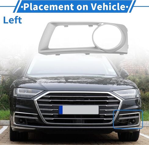 Fog Light Grill Front Lower Bumper Fog Light Cover Inserts No.51117312595 for BMW X6 2012-2014 Silver Tone ABS 1 Pc Front Left Car in Kuwait