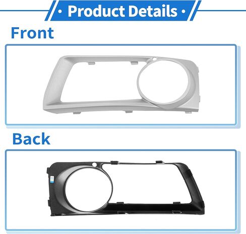 Fog Light Grill Front Lower Bumper Fog Light Cover Inserts No.51117312595 for BMW X6 2012-2014 Silver Tone ABS 1 Pc Front Left Car in Kuwait
