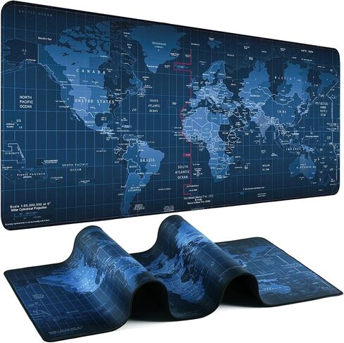 Mouse Pad Gaming - Desk Mat for Keyboard and Mouse - Large Mouse Pad for Desk, Mousepad (35.4" X 15.7") with Non-Slip Base, Desks Pad Mat Office and Home (World map, 35.4L x 15.7W inches) in Saudi Arabia