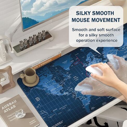 Mouse Pad Gaming - Desk Mat for Keyboard and Mouse - Large Mouse Pad for Desk, Mousepad (35.4" X 15.7") with Non-Slip Base, Desks Pad Mat Office and Home (World map, 35.4L x 15.7W inches) in Saudi Arabia