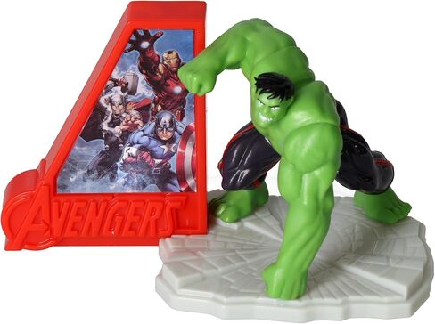 أعجوبة المنتقمون سحق! تضيء كعكة توبر | ديكور جاهز للاستخدام يضم Marvel's Hulk وIron Man وCaptain America وThor - البطاريات متضمنة in Kuwait
