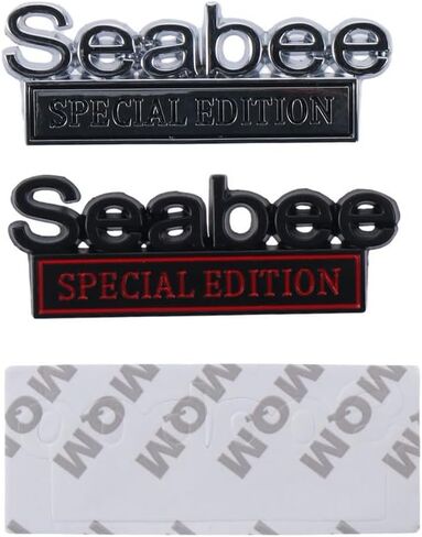 BYOBYO 2PCS Seabee Edition Emblem 3D Metal Car Decals, 3D Letters Style Car Badge Sticker Adhesive Fender Tailgate Logo Bumper Badge Decal Decorations Car Accessories in Kuwait