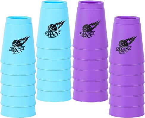 SEISSO 24PCS Stack Cups ، لعبة تدريب على أكواب التراص لحفلات عائلة المدرسة ، مجموعة هدايا الأطفال في مجموعة من كأس التراص ، الأزرق والأرجواني in Saudi Arabia