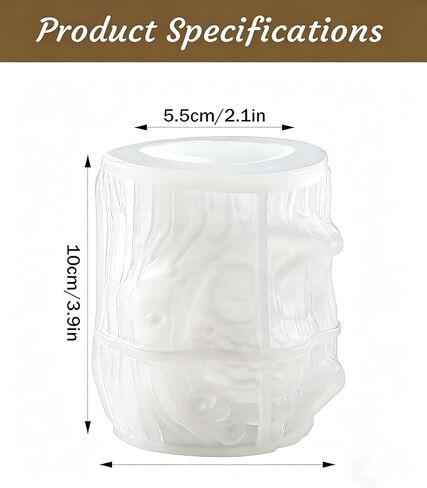 Owl Silicone Candle Holder Mold, Wood Shape Resin Storage Jar Molds, Succulent Planter Pot, Jewelry Trinket Makeup Holder, Epoxy Resin & Concrete Cement Mold for DIY Home Decor in Saudi Arabia