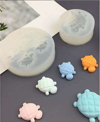 Mini Turtle Silicone Resin Mold 3D Cute Ocean Animal Theme Epoxy Casting Mold for DIY Micro Resin Dollhouse Fairy Garden Miniatures Landscape Tiny Things Decorfor Art Jewelry Making in Kuwait