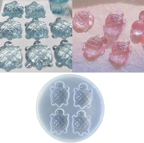 Mini Turtle Silicone Resin Mold 3D Cute Ocean Animal Theme Epoxy Casting Mold for DIY Micro Resin Dollhouse Fairy Garden Miniatures Landscape Tiny Things Decorfor Art Jewelry Making in Kuwait