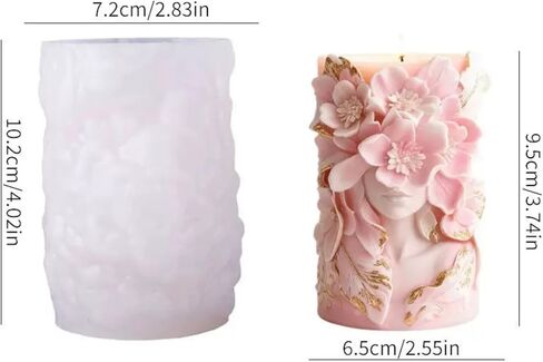 Flower Cylinder Candle Mold, Flower Pillar Resin Casting Silicone Molds for Candle Making Home Decoration in Saudi Arabia