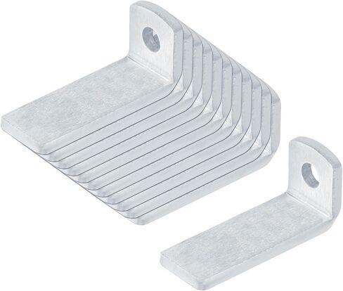 12 Pack Aluminum Weld Tab Bent for Awning, Railing Mounting, 90 Degree L Shaped Bracket, Corner Braces, 3/8" Hole in Kuwait