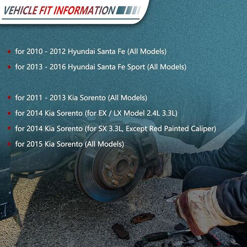 D1432 D1439 مكابح أمامية وخلفية لسيارة Hyundai Santa Fe 2010-2012، لسيارة Hyundai Santa Fe Sport 2013-2016، لسيارة Kia Sorento 2011-2015 in Kuwait