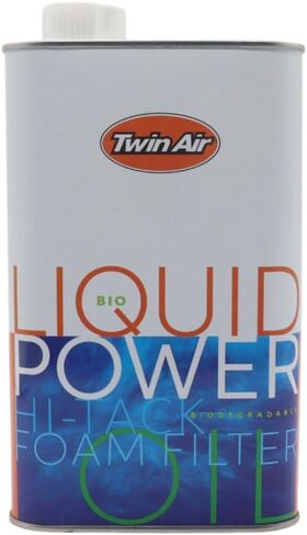Twin Air BioPak with Liquid Bio Power Air Filter Oil (1 Liter) - Biodegradable, High-Performance Green Formula for Foam Air Filter Maintenance for Motocross, Dirt Bikes, ATVs, and Powersports in Kuwait