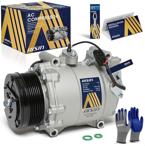 AISIN AFTERMARKET ACCH-00101 Air Conditioner AC Compressor - Compatible with Honda CRV 2015-2016, Acura ILX 2016-2018 - with 7-Pulley Groove, with Clutch in Kuwait