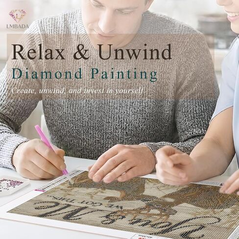 LMBADA Diamond Painting Kits for Adults Rustic Deer, 5D Wildlife Deer Diamond Art Kits, Round Full Drill Dot Painting You & Me We Got This DIY Gem Crafts Home Wall Decor Gift 16x12 Inch in Kuwait