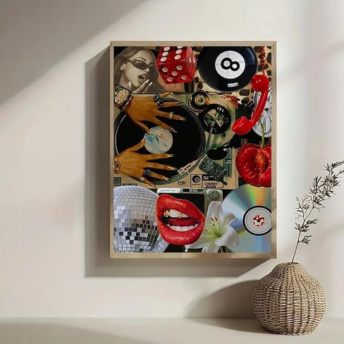 Diamond Art Kits for Adults, 5D Full Drill Retro Collage Diamond Painting Kit, Easy DIY for Beginners, Relaxing Arts and Crafts, Home Decor & Gift, 12x16 Inch in Kuwait