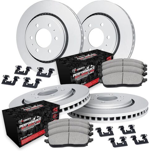 R1 Concepts Front and Rear Brake Kit Fits 2010-2023 Lexus GX460; 2010-2024 Toyota 4Runner; 2010-2021 Toyota Land Cruiser| Off-Road/Tow Pads, Blank Rotors| Hardware| 13.3" Front & 12.8" Rear in Kuwait