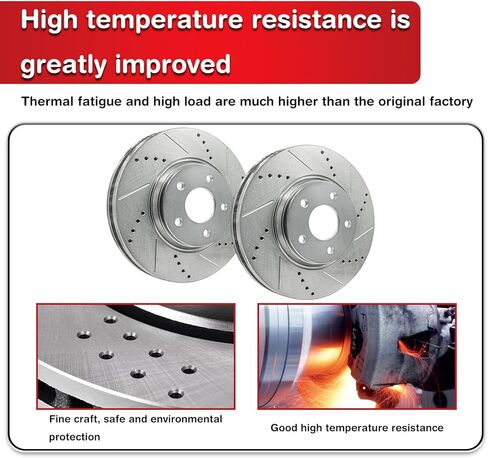 Front and Rear Drilled Slotted Rotors & Ceramic Brake Pads replacement for 2006-2018 Dodge Ram 1500 5 Lug Models & 2007-2009 Dodge Durango Chrysler Aspen in Kuwait