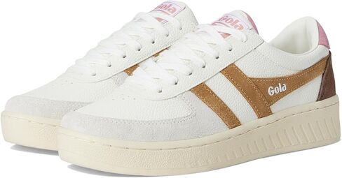Gola Women's Grandslam Trident Sneaker, White/Brown Sugar/Dusty Rose, 11 in Saudi Arabia