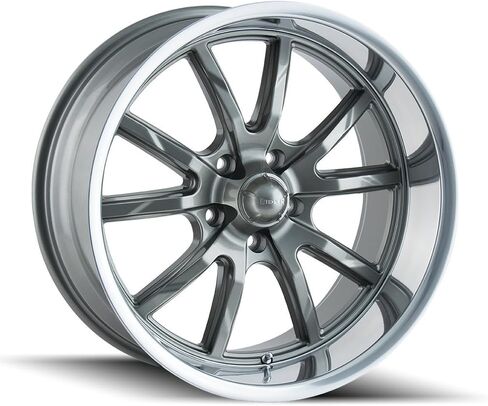Ridler 650 Grey/Polished Lip Wheel with Painted Finish (20 x 10. inches /5 x 127 mm, 0 mm Offset) in Saudi Arabia