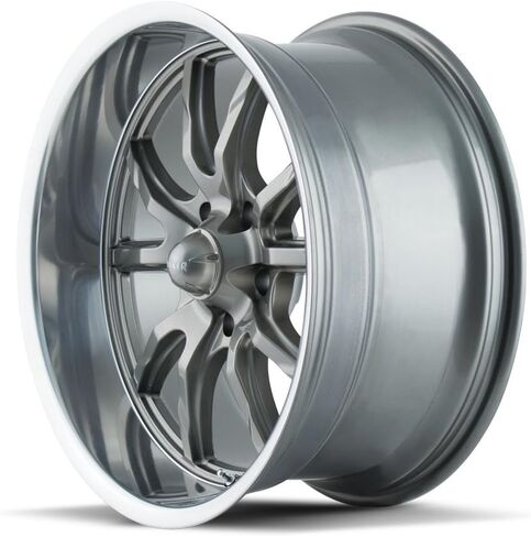 Ridler 650 Grey/Polished Lip Wheel with Painted Finish (20 x 10. inches /5 x 127 mm, 0 mm Offset) in Saudi Arabia