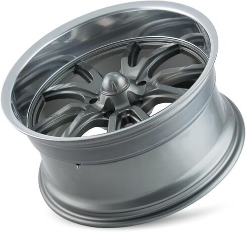 Ridler 650 Grey/Polished Lip Wheel with Painted Finish (20 x 10. inches /5 x 127 mm, 0 mm Offset) in Saudi Arabia