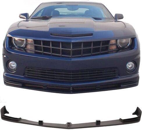 IKON MOTORSPORTS الشفة الأمامية الممتصة للصدمات متوافقة مع 2010-2013 Chevy Camaro V8 SS فقط، نمط الشارع الأسود PU Air Dam Chin Spoiler Protector Splitter، 2011 2012 in Kuwait