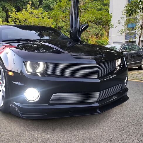 IKON MOTORSPORTS الشفة الأمامية الممتصة للصدمات متوافقة مع 2010-2013 Chevy Camaro V8 SS فقط، نمط الشارع الأسود PU Air Dam Chin Spoiler Protector Splitter، 2011 2012 in Kuwait