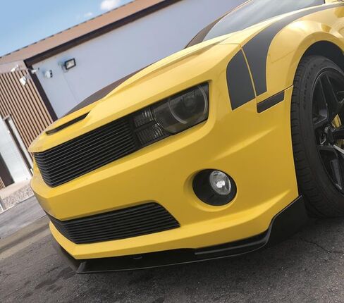 IKON MOTORSPORTS الشفة الأمامية الممتصة للصدمات متوافقة مع 2010-2013 Chevy Camaro V8 SS فقط، نمط الشارع الأسود PU Air Dam Chin Spoiler Protector Splitter، 2011 2012 in Kuwait