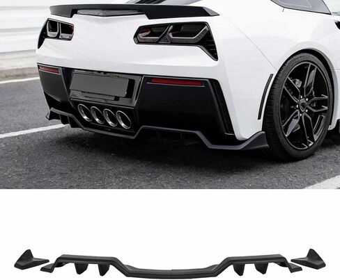 6PCS Rear Bumper Diffuser for Chevy Corvette C7 All Models 2014-2019 ZR1 Z51 Rear Diffuser ABS Plastic Body Kit (Carbon Fiber Painted) in Saudi Arabia