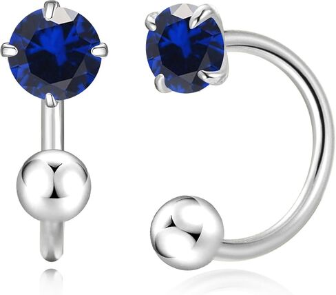 3mm Small Huggie Half Hoop Earrings for Women Men Girls Hypoallergenic Minimalist Tiny Cartilage Stud Earrings with Ball Screw Back Dainty Colored CZ Earrings Gifts(Amethyst, Gold) in Saudi Arabia