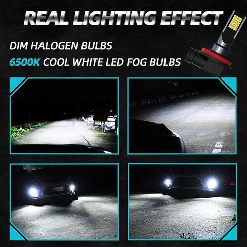 مصابيح الضباب XFLHEHD RAV4 LED تناسب Toyota RAV4 2006-2019 (باستثناء 2013-2015) مجموعة مصابيح الضباب، سطوع 300%، 6500K أبيض بارد، حزمة من 2 in Kuwait