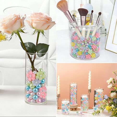 10150 PCS Spring Vase Filler Set Artificial Flower Pearl Beads for Vases Filler, 5 Colors Plastic Flowers, 5 Colors Artificial Pearls for Home Table Decor, Wedding Party Decoration in Saudi Arabia