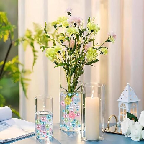 10150 PCS Spring Vase Filler Set Artificial Flower Pearl Beads for Vases Filler, 5 Colors Plastic Flowers, 5 Colors Artificial Pearls for Home Table Decor, Wedding Party Decoration in Saudi Arabia