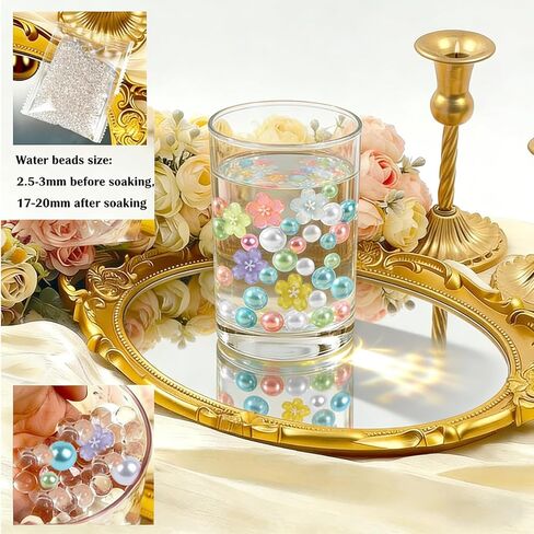 10150 PCS Spring Vase Filler Set Artificial Flower Pearl Beads for Vases Filler, 5 Colors Plastic Flowers, 5 Colors Artificial Pearls for Home Table Decor, Wedding Party Decoration in Saudi Arabia