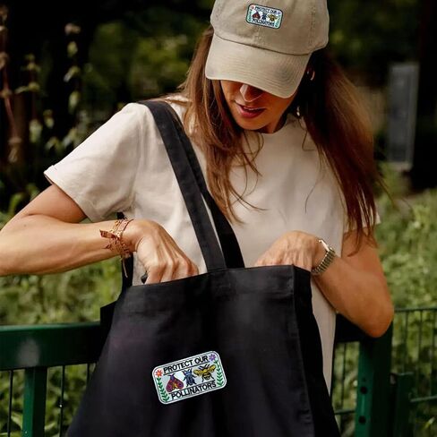 Protect Our Pollinators Patch 3 Inch Floral Butterfly Bees Nature Lover Garden Embroidered Patches Sew On Iron On for Backpack, Jacket, Hat DIY Clothes Gift for Men Women in Kuwait