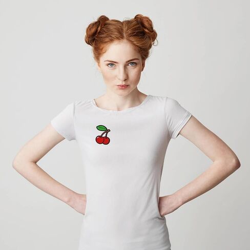 3-Piece Cute Red Cherry Fruit Applique Patches, Embroidered Iron-on/Sew-on Patch Badge Applique Funny Patches for Jackets, Clothing, DIY Accessories & Crafts, Hats, Backpacks, Jeans, Bags in Saudi Arabia
