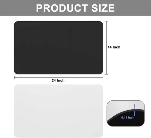 6 Pcs Sublimation Blanks Playmat 14x24 Inch: Large Non-Slip Rubber Base Desk Pad for Office, Mat Acessories for Computer Table or Keyboard Gaming (White) in Saudi Arabia