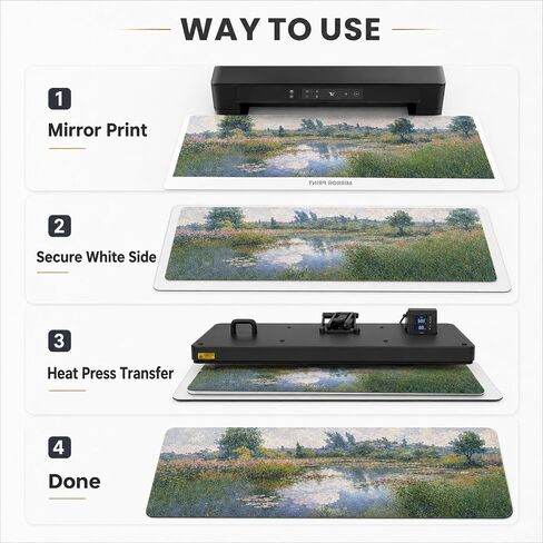 6 Pcs Sublimation Blanks Playmat 14x24 Inch: Large Non-Slip Rubber Base Desk Pad for Office, Mat Acessories for Computer Table or Keyboard Gaming (White) in Saudi Arabia